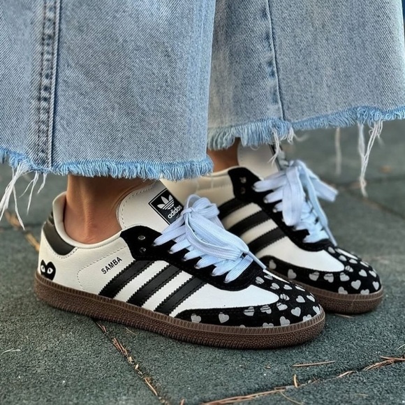 adidas Shoes - adidas Valentine’s Samba Black and White Heart Sneakers